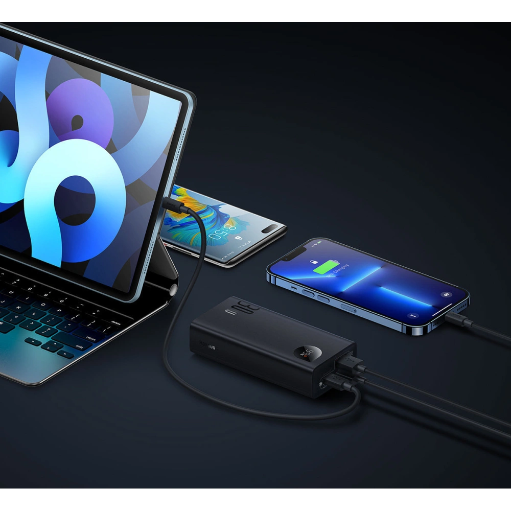 Powerbank Baseus Adaman2 10000mAh 10000mAh 30W 2xUSB/1xUSB-C Overseas Edition PD QC SCP czarny