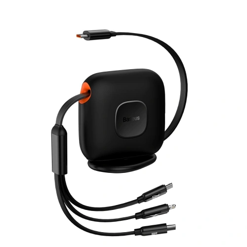 Kup Kábel tekercselt Baseus Traction Series 3in1 USB-C - microUSB/USB-C/Lightning Power Delivery 100W 1,7m fekete - BSU3603 - {ean13} - Sklep Home Screen