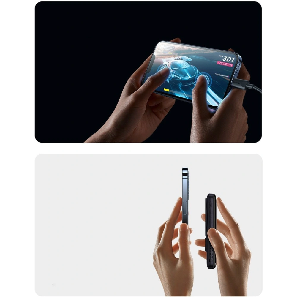 Powerbank Baseus Magnetic Bracket Wireless Charge MagSafe 10000mAh 20W Overseas Edition niebieski + kabel USB-C Xiaobai 60W 0,5m