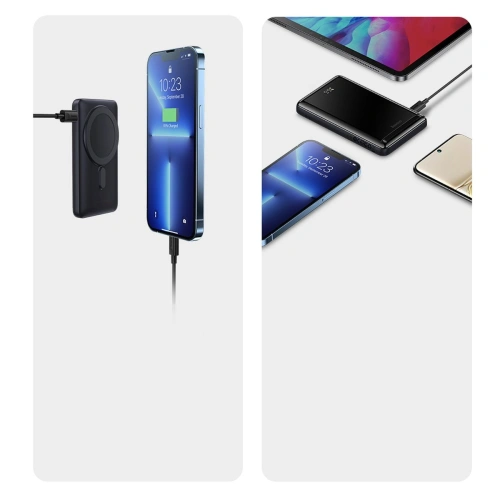 Kup Powerbank Baseus Magnetic Bracket Wireless Charge MagSafe 10000mAh 20W Overseas Edition albastru + cablu USB-C Xiaobai 60W 0,5m - BSU3604 - {ean13} - Sklep Home Screen