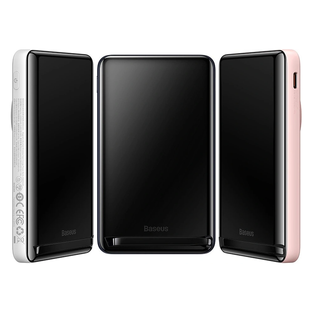 Powerbank Baseus Magnetic Bracket Wireless Charge MagSafe 10000mAh 20W Overseas Edition niebieski + kabel USB-C Xiaobai 60W 0,5m