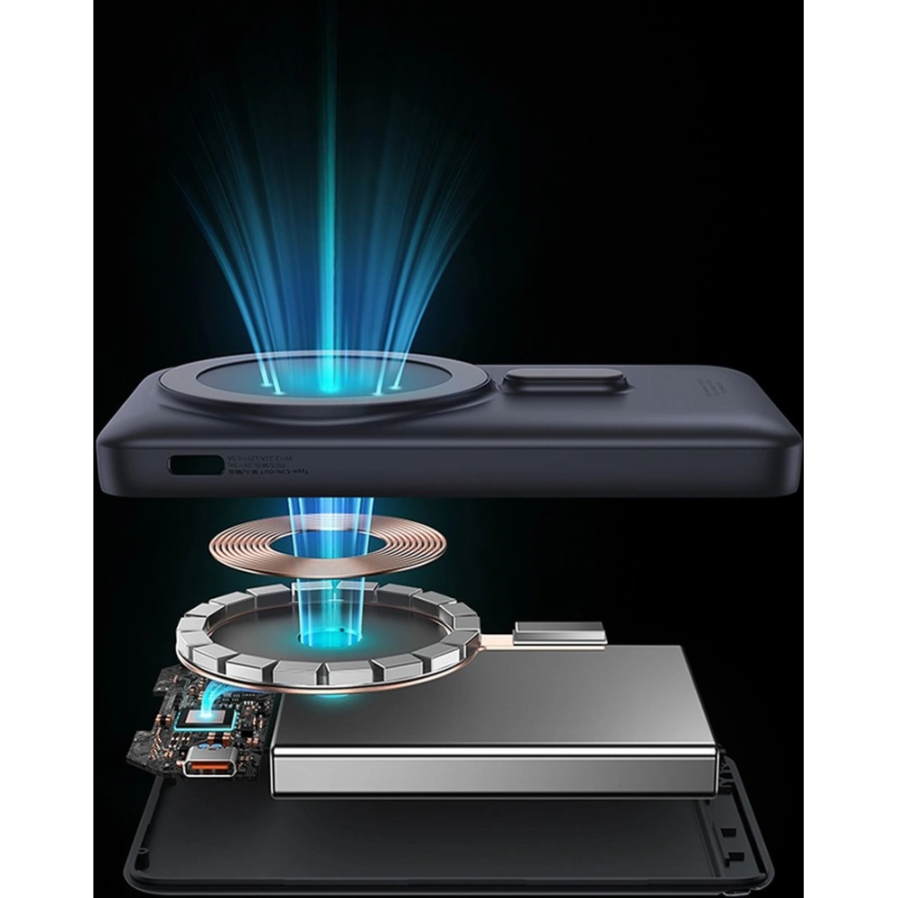 Powerbank Baseus Magnetic Bracket Wireless Charge MagSafe 10000mAh 20W Overseas Edition niebieski + kabel USB-C Xiaobai 60W 0,5m