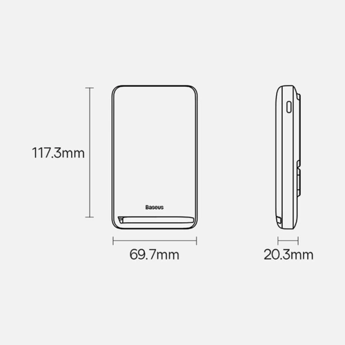 Kup Powerbank Baseus Magnetic Bracket Wireless Charge MagSafe 10000mAh 20W Overseas Edition albastru + cablu USB-C Xiaobai 60W 0,5m - BSU3604 - {ean13} - Sklep Home Screen