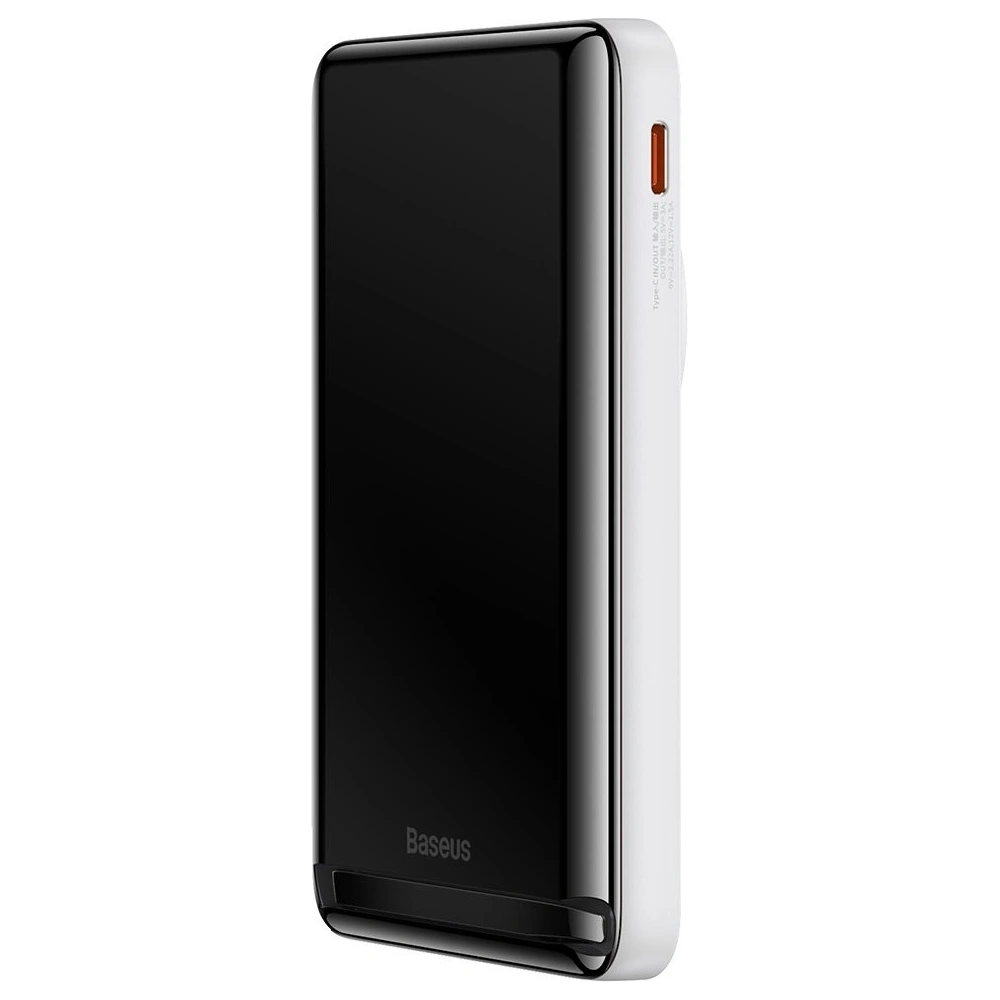 Powerbank Baseus Magnetic Bracket Wireless Charge MagSafe 10000mAh 20W Overseas Edition biały + kabel USB-C Xiaobai 60W 0,5m - Powerbanki - Baseus