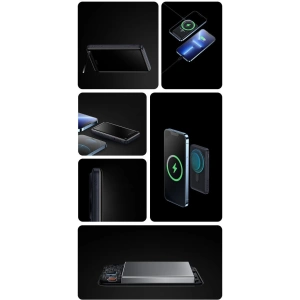 Powerbank Baseus Magnetic Bracket Wireless Charge MagSafe 10000mAh 20W Overseas Edition biały + kabel USB-C Xiaobai 60W 0,5m - Powerbanki - Baseus