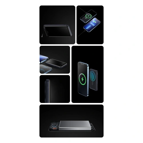Kup Powerbank Baseus Magnetic Bracket Wireless Charge MagSafe 10000mAh 20W Overseas Edition biały + kabel USB-C Xiaobai 60W 0,5m - BSU3605 - {ean13} - Sklep Home Screen