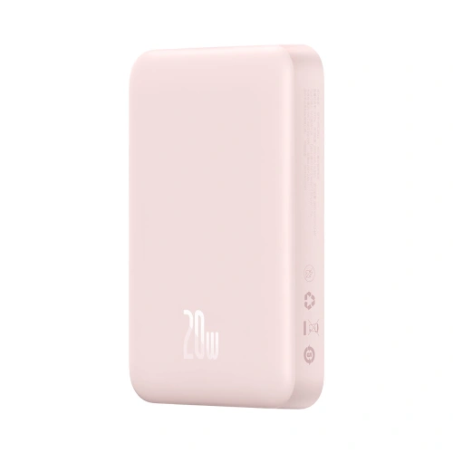 Kup Powerbank Baseus Magnetic Mini 10000mAh 20W růžový + kabel USB-C/USB-C 60W 0,5m bílý - BSU3607 - {ean13} - Sklep Home Screen