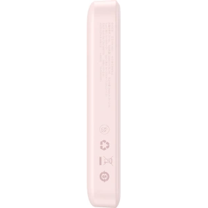 Powerbank Baseus Magnetic Mini 10000mAh 20W różowy + kabel USB-C/USB-C 60W 0,5m biały