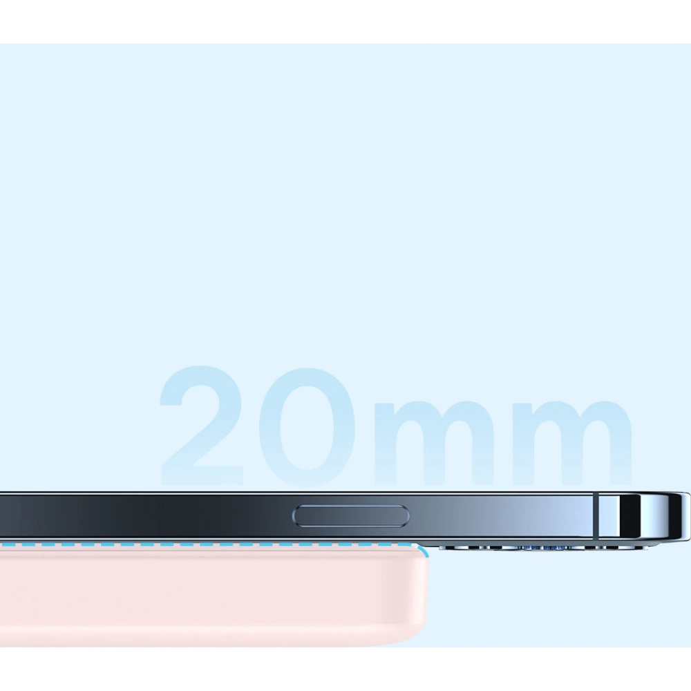 Powerbank Baseus Magnetic Mini 10000mAh 20W różowy + kabel USB-C/USB-C 60W 0,5m biały