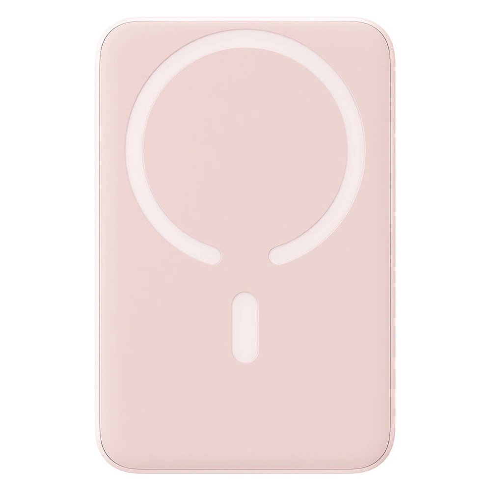 Powerbank Baseus Magnetic Mini 10000mAh 20W różowy + kabel USB-C/USB-C 60W 0,5m biały