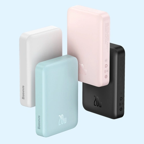 Buy Powerbank Baseus Magnetic Mini 10000mAh 20W pink + USB-C/USB-C Cable 60W 0,5m white - BSU3607 - {ean13} - Home Screen Store Europe