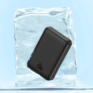 Powerbank Baseus Magnetic Mini 10000mAh 20W różowy + kabel USB-C/USB-C 60W 0,5m biały