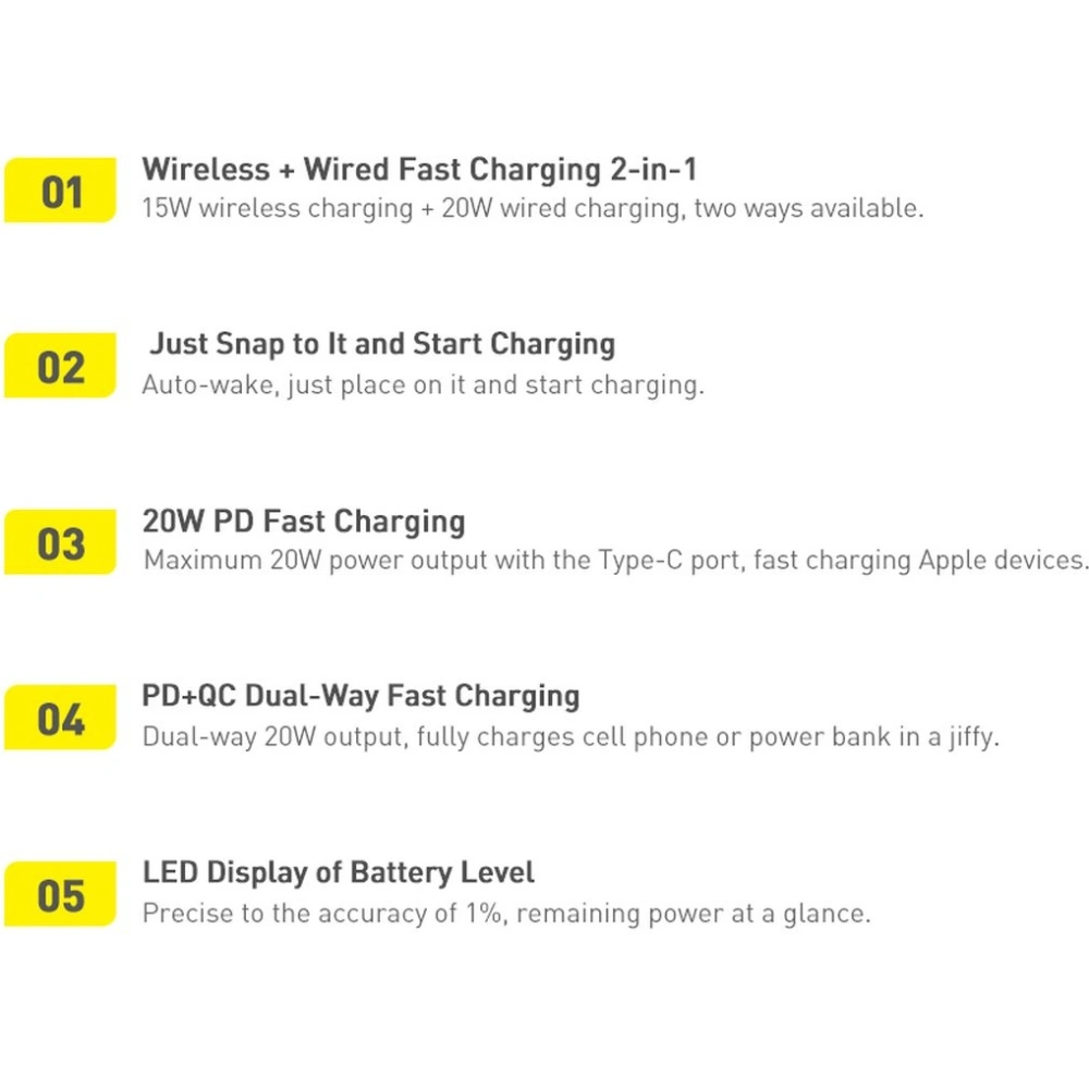 Powerbank Baseus Magnetic Mini 10000mAh 20W różowy + kabel USB-C/USB-C 60W 0,5m biały