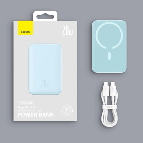 Kup Powerbank Baseus Magnetic Mini 10000mAh 20W rosa + USB-C/USB-C Kabel 60W 0,5m weiß - BSU3607 - {ean13} - Sklep Home Screen