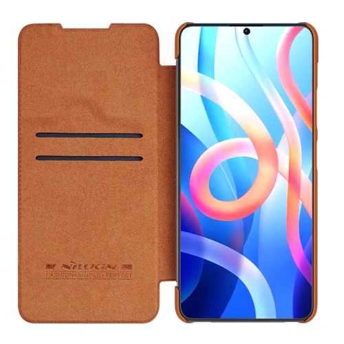 Buy Nillkin Qin Xiaomi Redmi Note 11S 5G/11T 5G/Poco M4 Pro 5G brown - NLK671 - {ean13} - Home Screen Store Europe