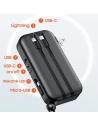 Kup Powerbank USAMS PB63 3v1 10000mAh 20W QC US+EU zástrčka + kabel USB-C/Lightning/MicroUSB černý/black 10KCD17201 - USA789 - {ean13} - Sklep Home Screen