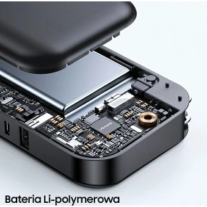 USAMS PB63 Powerbank 3in1 10000mAh 20W QC US+EU Plug + USB-C/Lightning/microUSB Cable black 10KCD17201