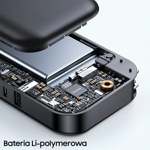 Kup Powerbank USAMS PB63 3v1 10000mAh 20W QC US+EU zástrčka + kabel USB-C/Lightning/MicroUSB černý/black 10KCD17201 - USA789 - {ean13} - Sklep Home Screen