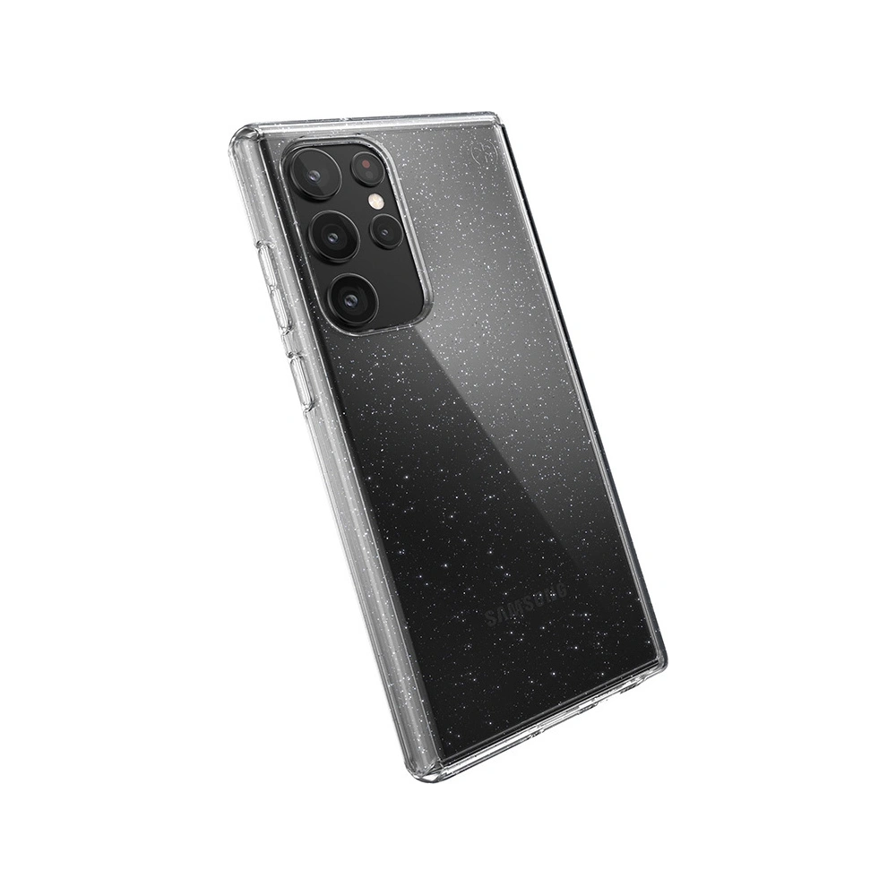 Etui Speck Presidio Perfect-Clear with Glitter MICROBAN Samsung Galaxy S22 Ultra (Clear/Platinum Glitter)
