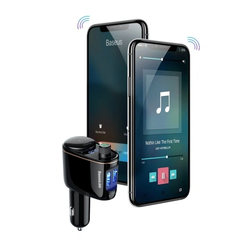 Buy Transmitter FM Baseus Locomotive Black - BSU083BLK - {ean13} - Home Screen Store Europe