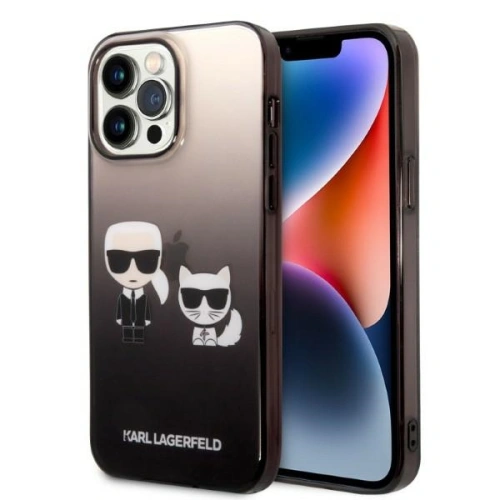 Kup Etui Karl Lagerfeld KLHCP14LTGKCK Apple iPhone 14 Pro kemény tok fekete/black Gradient Ikonik Karl & Choupette - KLD1167 - {ean13} - Sklep Home Screen