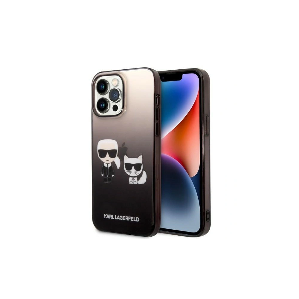 Etui Karl Lagerfeld KLHCP14LTGKCK Apple iPhone 14 Pro hardcase czarny/black Gradient Ikonik Karl & Choupette
