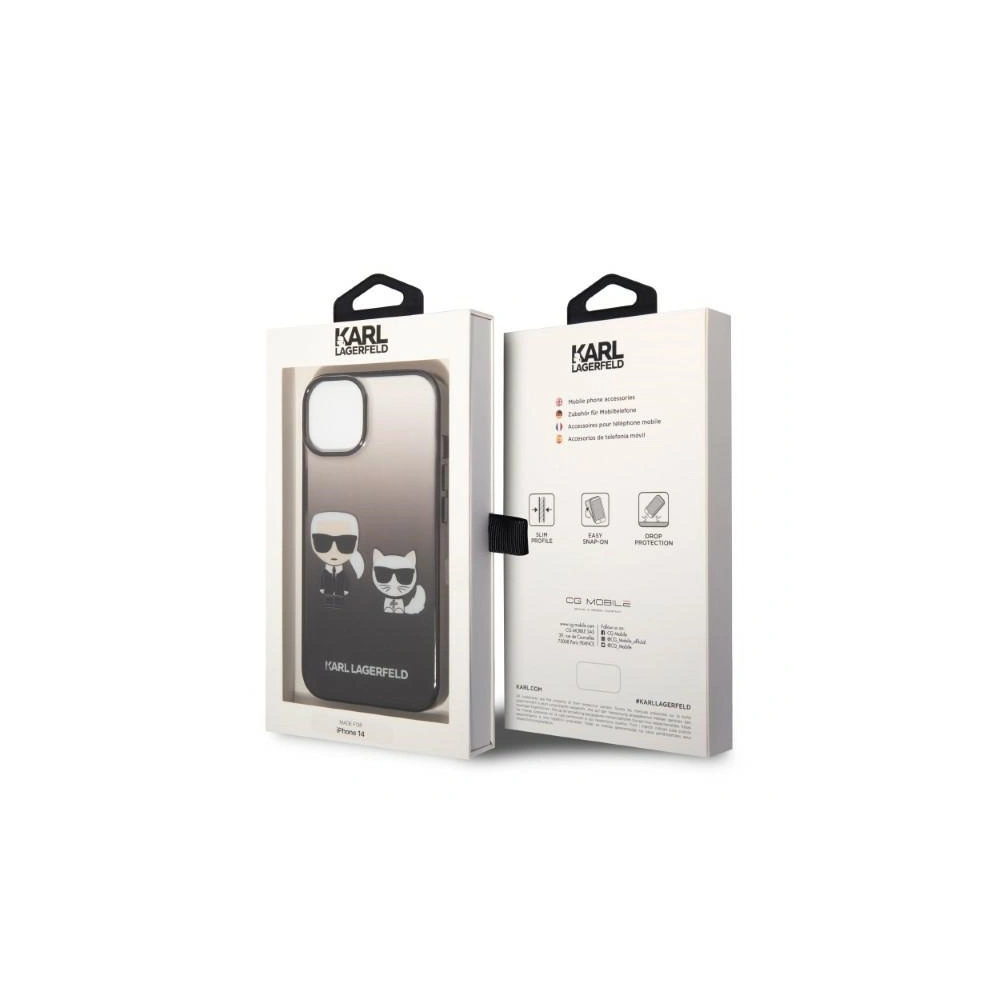 Etui Karl Lagerfeld KLHCP14MTGKCK Apple iPhone 14 Plus / 15 Plus hardcase czarny/black Gradient Ikonik Karl & Choupette