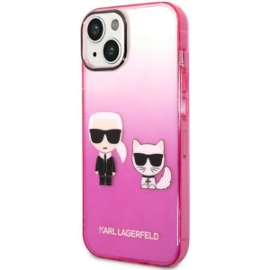 Etui Karl Lagerfeld KLHCP14MTGKCP Apple iPhone 14 Plus / 15 Plus hardcase różowy/pink Gradient Ikonik Karl & Choupette
