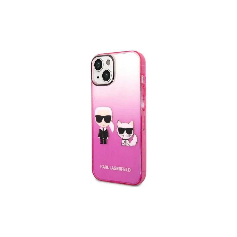 Etui Karl Lagerfeld KLHCP14MTGKCP Apple iPhone 14 Plus / 15 Plus hardcase różowy/pink Gradient Ikonik Karl & Choupette