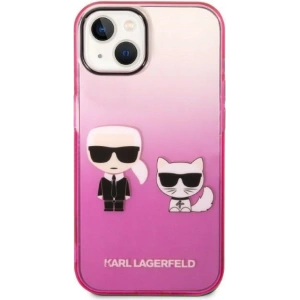 Etui Karl Lagerfeld KLHCP14MTGKCP Apple iPhone 14 Plus / 15 Plus hardcase różowy/pink Gradient Ikonik Karl & Choupette