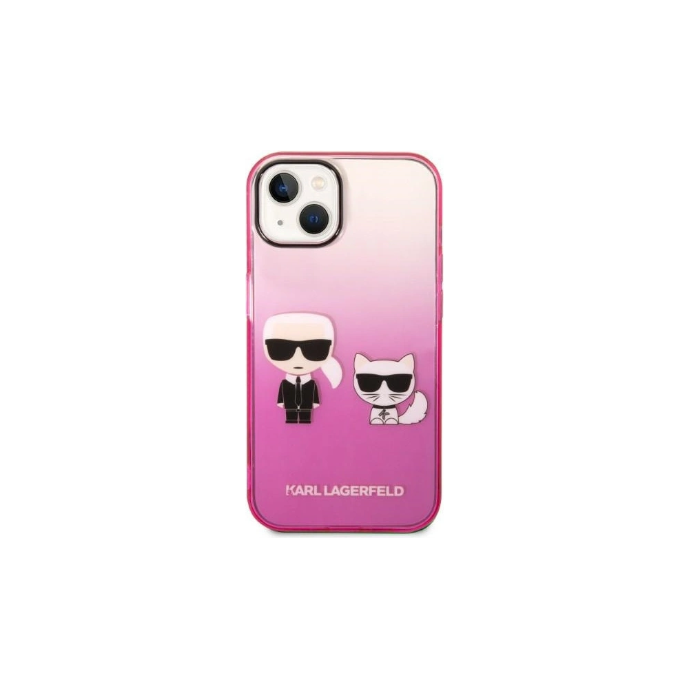 Etui Karl Lagerfeld KLHCP14MTGKCP Apple iPhone 14 Plus / 15 Plus hardcase różowy/pink Gradient Ikonik Karl & Choupette