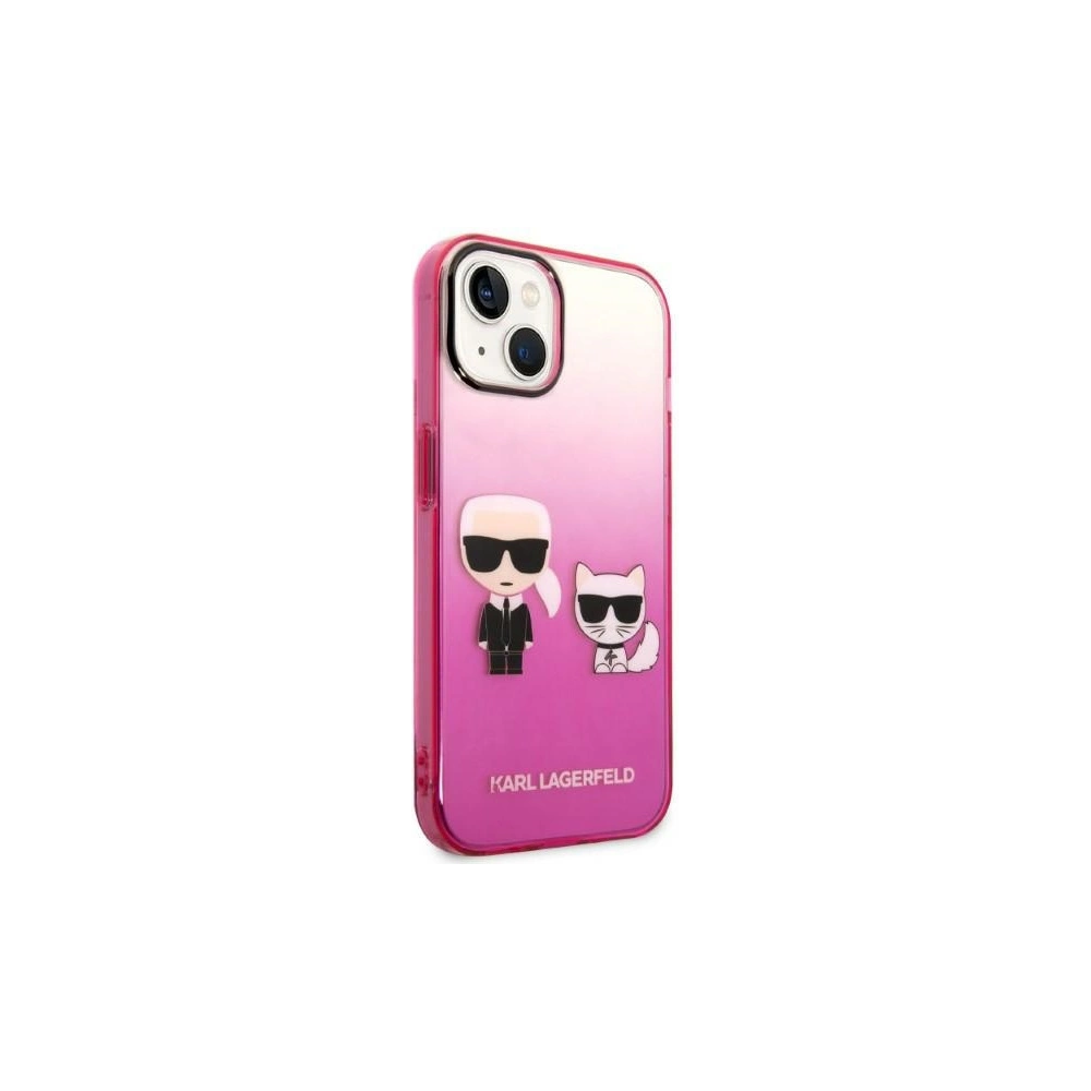 Etui Karl Lagerfeld KLHCP14MTGKCP Apple iPhone 14 Plus / 15 Plus hardcase różowy/pink Gradient Ikonik Karl & Choupette