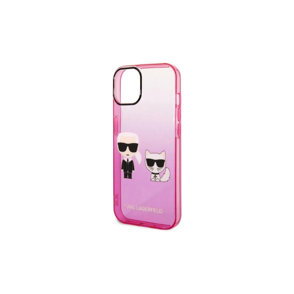 Etui Karl Lagerfeld KLHCP14MTGKCP Apple iPhone 14 Plus / 15 Plus hardcase różowy/pink Gradient Ikonik Karl & Choupette