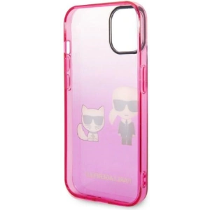 Etui Karl Lagerfeld KLHCP14MTGKCP Apple iPhone 14 Plus / 15 Plus hardcase różowy/pink Gradient Ikonik Karl & Choupette