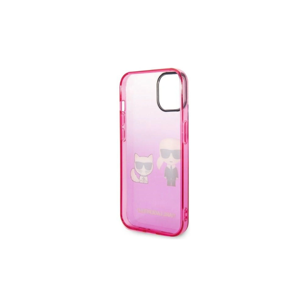 Etui Karl Lagerfeld KLHCP14MTGKCP Apple iPhone 14 Plus / 15 Plus hardcase różowy/pink Gradient Ikonik Karl & Choupette