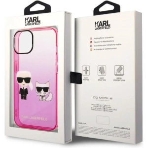 Etui Karl Lagerfeld KLHCP14MTGKCP Apple iPhone 14 Plus / 15 Plus hardcase różowy/pink Gradient Ikonik Karl & Choupette
