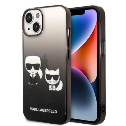 Kup Case Karl Lagerfeld KLHCP14STGKCK Apple iPhone 14 Hardcase schwarz/black Gradient Ikonik Karl & Choupette - KLD1171 - {ean13} - Sklep Home Screen