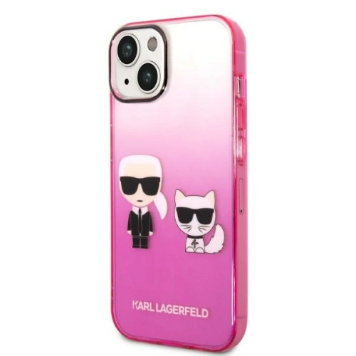 Kup Etui Karl Lagerfeld KLHCP14STGKCP Apple iPhone 14 hardcase różowy/pink Gradient Ikonik Karl & Choupette - KLD1172 - {ean13} - Sklep Home Screen