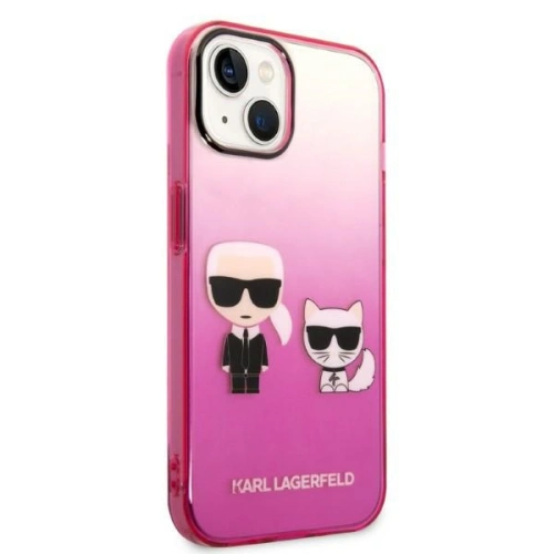 Kup Etui Karl Lagerfeld KLHCP14STGKCP Apple iPhone 14 hardcase różowy/pink Gradient Ikonik Karl & Choupette - KLD1172 - {ean13} - Sklep Home Screen