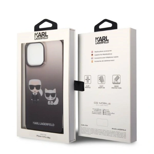 Kup Etui Karl Lagerfeld KLHCP14XTGKCK Apple iPhone 14 Pro Max hardcase czarny/black Gradient Ikonik Karl & Choupette - KLD1173 - {ean13} - Sklep Home Screen