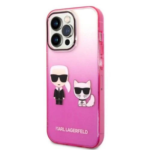 Kup Etui Karl Lagerfeld KLHCP14XTGKCP Apple iPhone 14 Pro Max hardcase różowy/pink Gradient Ikonik Karl & Choupette - KLD1174 - {ean13} - Sklep Home Screen