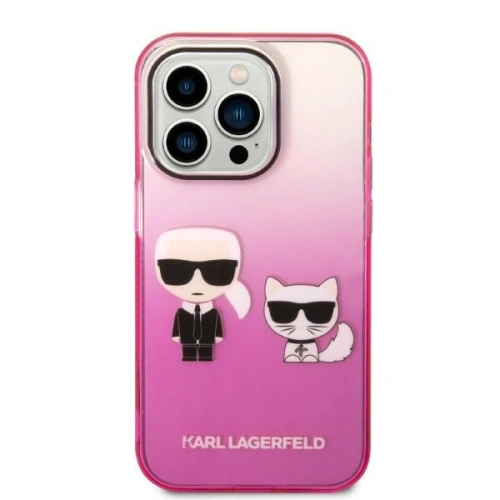 Kup Etui Karl Lagerfeld KLHCP14XTGKCP Apple iPhone 14 Pro Max hardcase różowy/pink Gradient Ikonik Karl & Choupette - KLD1174 - {ean13} - Sklep Home Screen