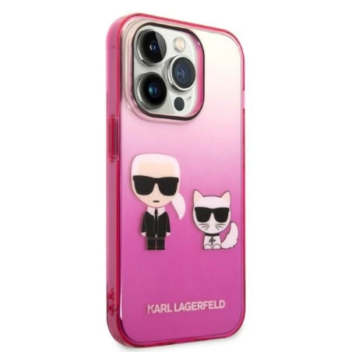 Kup Etui Karl Lagerfeld KLHCP14XTGKCP Apple iPhone 14 Pro Max hardcase różowy/pink Gradient Ikonik Karl & Choupette - KLD1174 - {ean13} - Sklep Home Screen