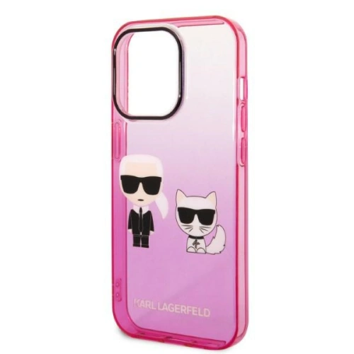 Kup Etui Karl Lagerfeld KLHCP14XTGKCP Apple iPhone 14 Pro Max hardcase różowy/pink Gradient Ikonik Karl & Choupette - KLD1174 - {ean13} - Sklep Home Screen