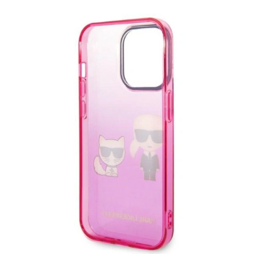 Kup Etui Karl Lagerfeld KLHCP14XTGKCP Apple iPhone 14 Pro Max hardcase różowy/pink Gradient Ikonik Karl & Choupette - KLD1174 - {ean13} - Sklep Home Screen
