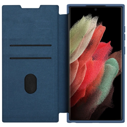 Kup Case Nillkin Qin Cloth Pro Samsung Galaxy S22 Ultra blau - NLK713 - {ean13} - Sklep Home Screen