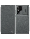 Etui Nillkin Qin Cloth Pro Samsung Galaxy S22 Ultra szürke