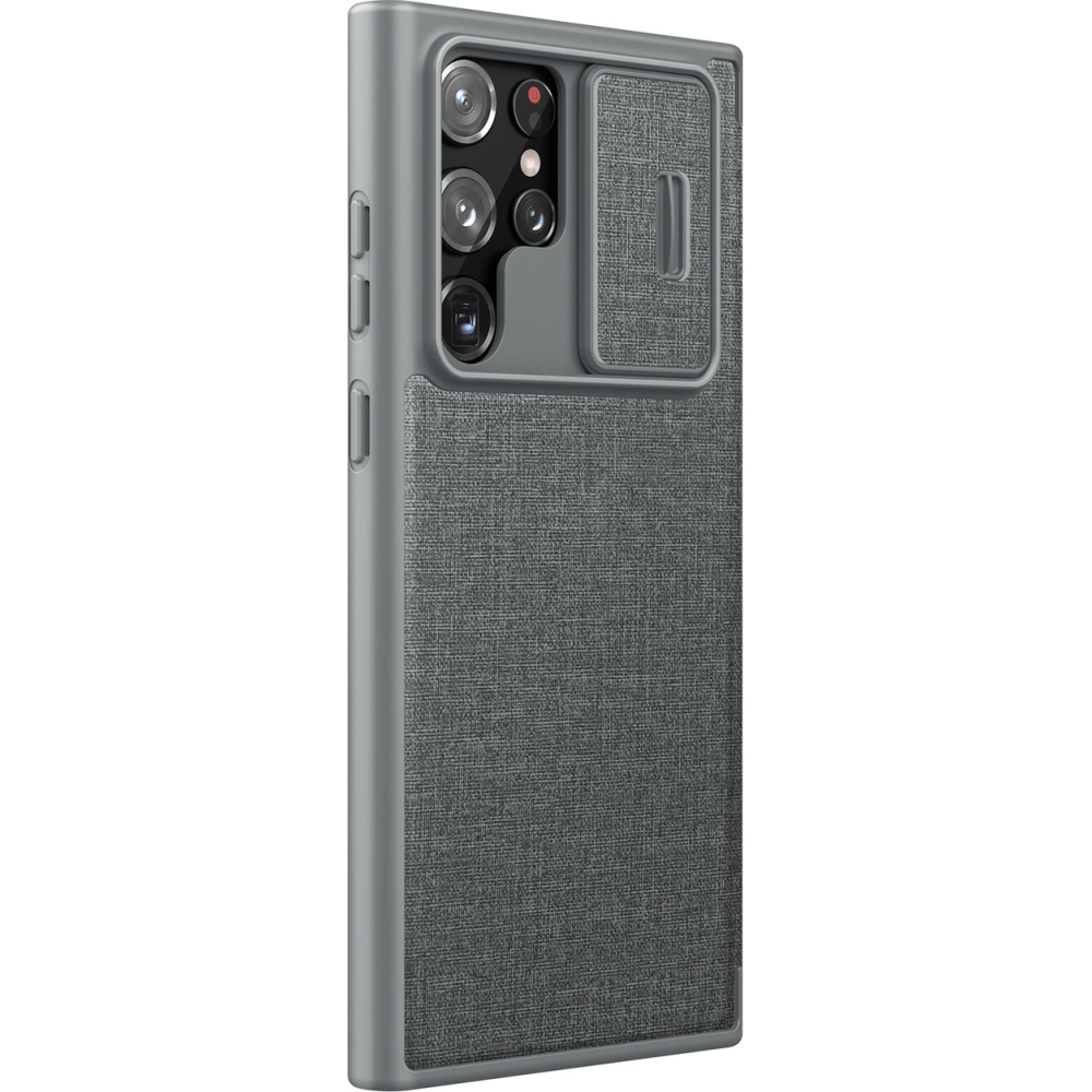 Etui Nillkin Qin Cloth Pro Samsung Galaxy S22 Ultra szary