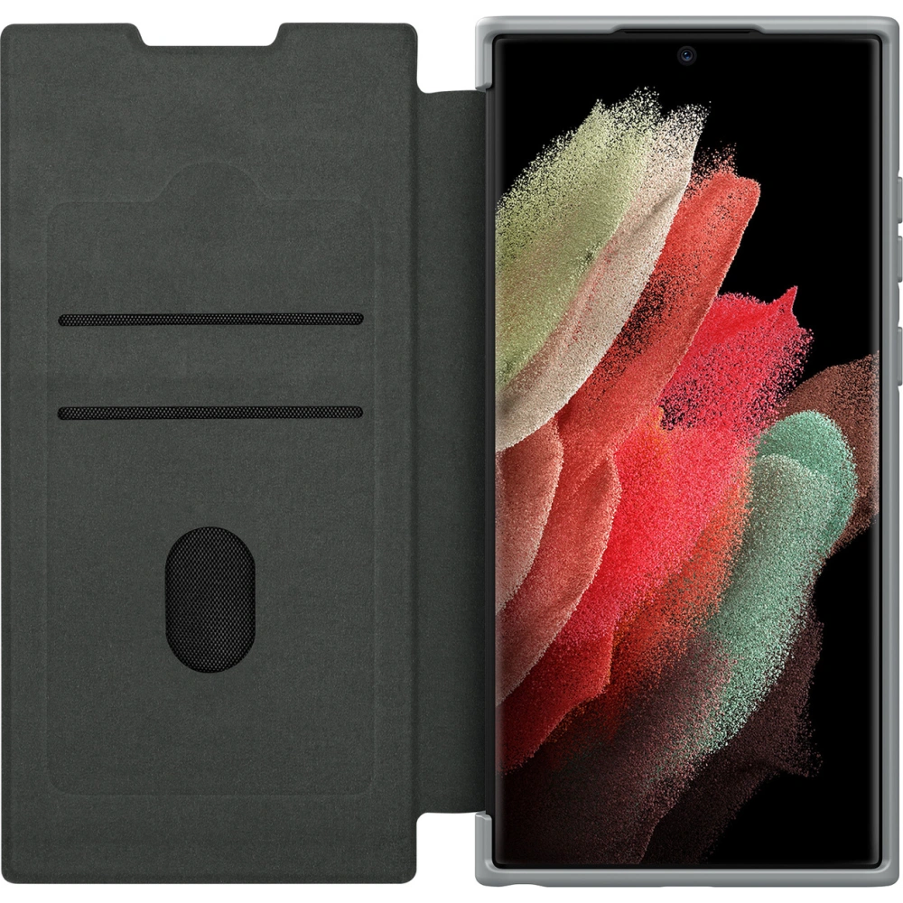 Etui Nillkin Qin Cloth Pro Samsung Galaxy S22 Ultra szary