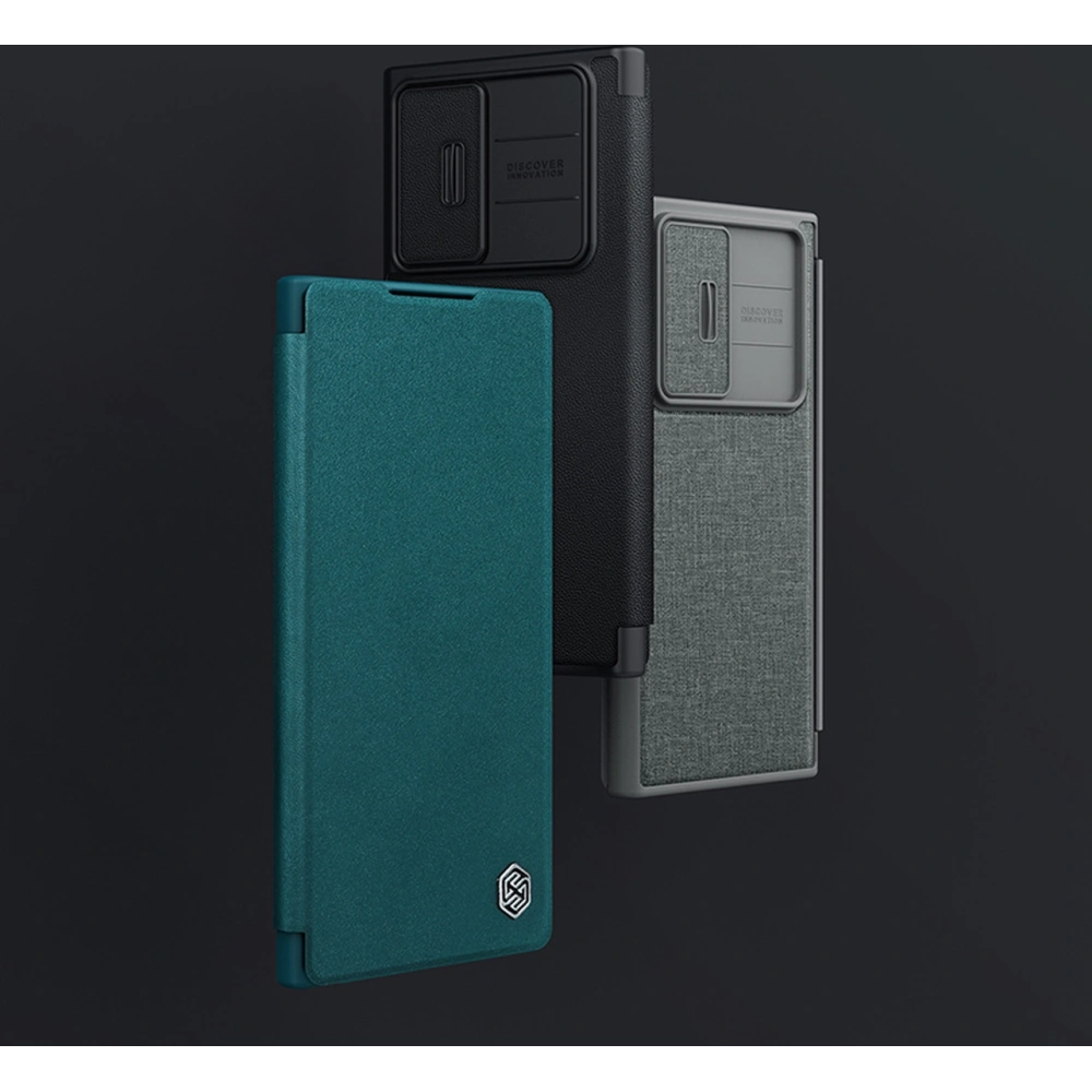 Etui Nillkin Qin Cloth Pro Samsung Galaxy S22 Ultra szary